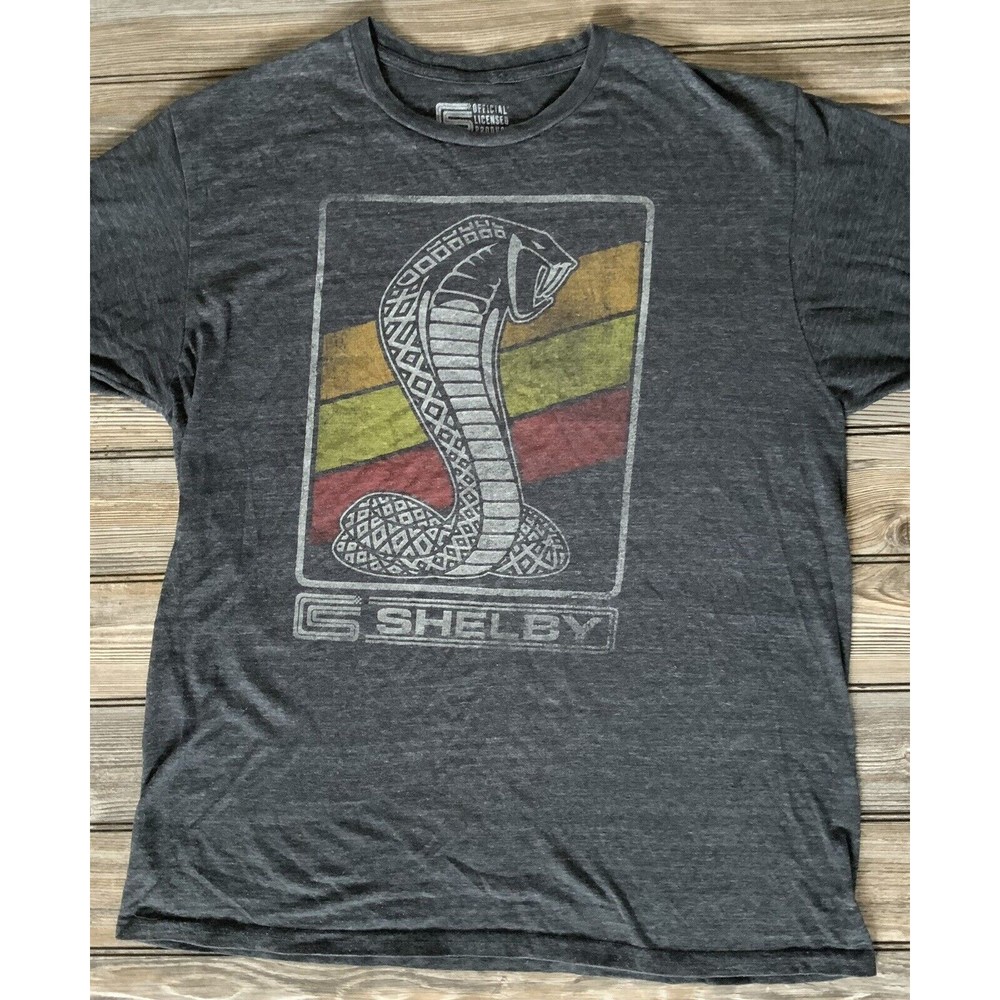 Shelby Cobra Mens Short Sleeve T-shirt Gray Size XL